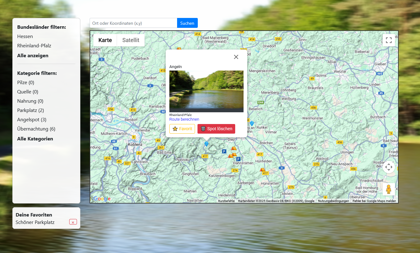 Vorschau der Outdoor-Karte